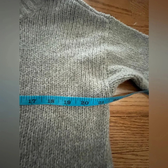 [SP]Free People Gray Crew Neck Fold Sleeve Wool Knit Sweater - Picture 5 of 7